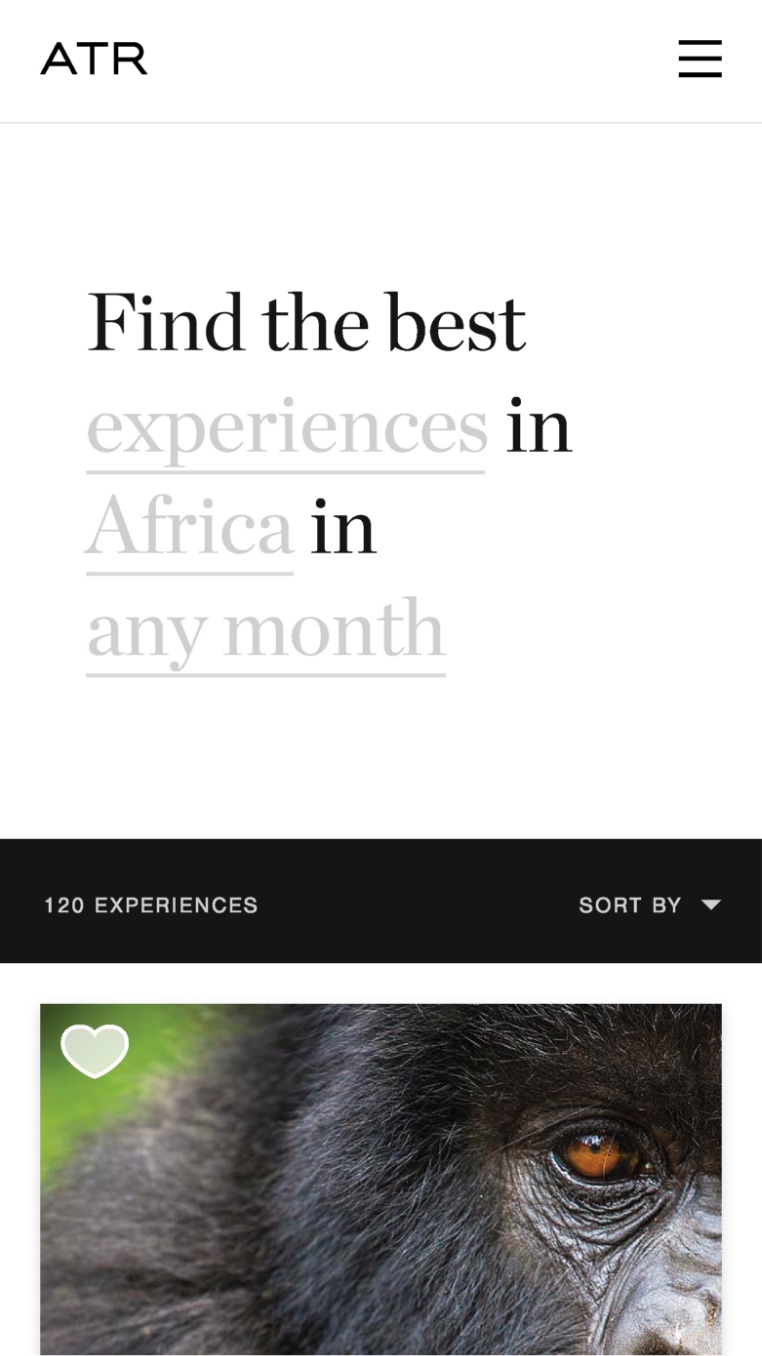 UX designed search page