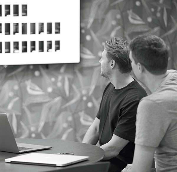 Discussing plans for user journey of a new website