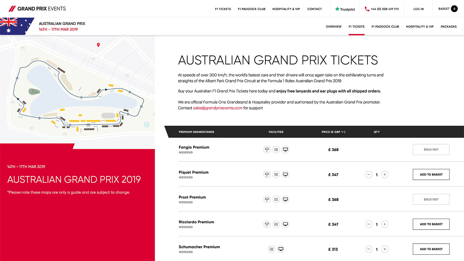 Grand Prix Ticket List Page