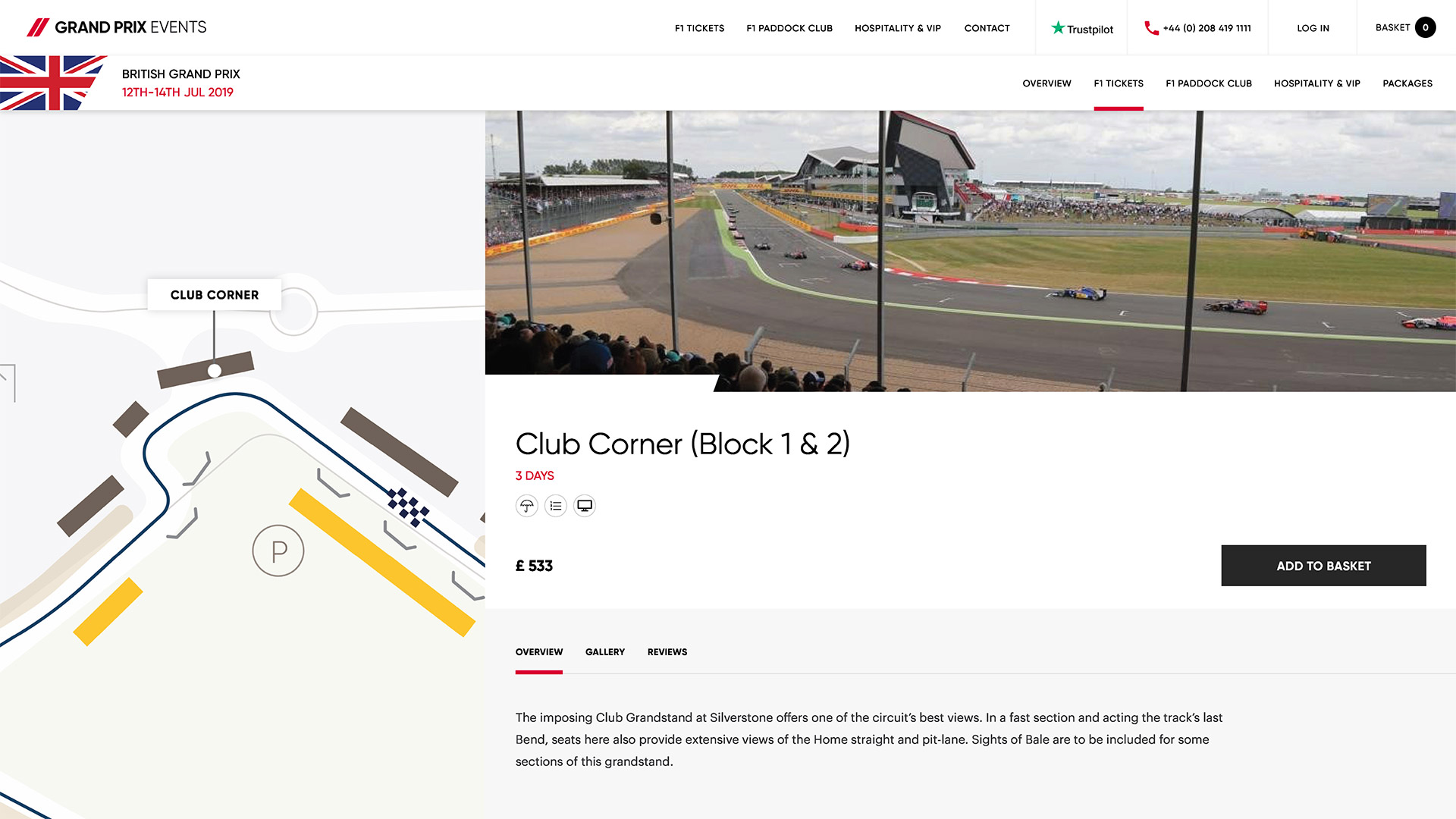 British Grand Prix Ticket Page